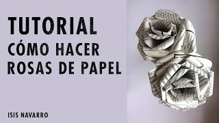 TUTORIAL FÁCIL CÓMO HACER ROSAS DE PAPEL [upl. by Donaldson322]