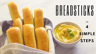 Homemade Breadsticks RecipeHow to make breadsticks in 4 simple steps [upl. by Frum]