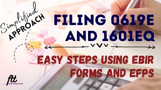 BIR FORMS 0619E and 1601EQ  Easy Steps Using EBIR Forms and EFPS [upl. by Fawcette]