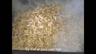 Burning pellets in an ordinary wood stove [upl. by Mobley]