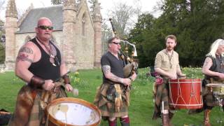 Scottish tribal band Clann an Drumma performing Bloodline album mix at Scone Palace April 2017 [upl. by Nitsirk513]