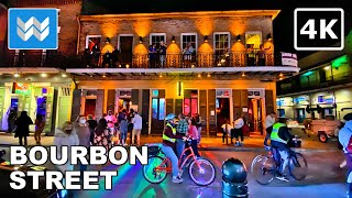 4K Nightlife at Bourbon Street in New Orleans Louisiana USA Virtual Walking Tour amp Travel Guide [upl. by Mcevoy]