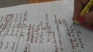 Calculation of experment To determine the alkalinity of water sample [upl. by Jolynn]