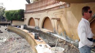 EFIS repairs Acrylic Stucco Dashing StuccoFlex Fishpond [upl. by Broddie96]