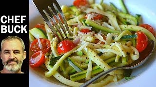 Fast Zucchini Zoodles Recipe NO Spiralizer Needed [upl. by Ennasirk]