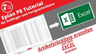 EPLAN P8 Artikelstückliste erstellenanpassenexportieren [upl. by Kina654]