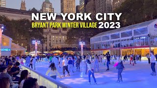 New York City Bryant Park Winter Village 2023 Opening Day Walking Tour ✨ Holidays in New York City ✨ [upl. by Ecinerev]