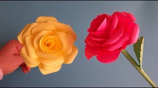 KAĞITTAN GÜL NASIL YAPILIR  Kağıttan Çiçekler  HOW to MAKE PAPER ROSE  Paper Flowers [upl. by Namyaw]