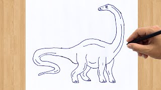 How to Draw a Diplodocus Drawing Easy Step by Step Tutorial  Diplodocus Dinosaur Jurassic World [upl. by Yee]