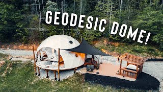 LUXURY GLAMPING DOME  Full Airbnb Geodesic Dome Tour [upl. by Alan709]