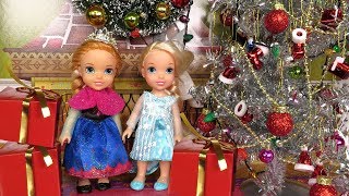 Christmas  Elsa and Anna toddlers  Santa gifts  Tree decoration [upl. by Vharat]