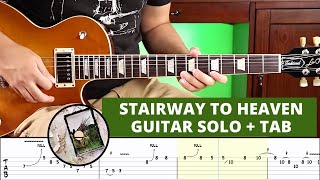 Stairway To Heaven  Led Zeppelin  Guitar Solo  TAB  LessonPlaythrough [upl. by Gesner]