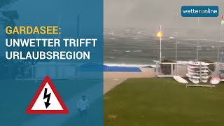 Unwettertief Bernd Schweres Gewitter am Gardasee und Land unter in Deutschland [upl. by Sabine422]