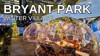 NEW YORK CITY Walking Tour 4K  BRYANT PARK  WINTER VILLAGE [upl. by Sharron]