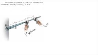 Determine the moment of each force about the bolt located at A Take FB  40 lb FC  50 lb [upl. by Doolittle]