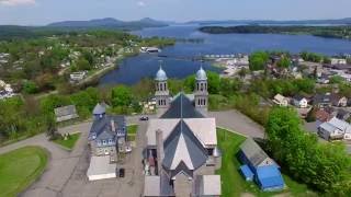 Newport VT on Lake Memphremagog  4K HD Aerial Tour  Green Mountain Drone [upl. by Erbas]