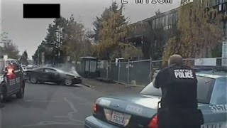 Seattle Police Release Car Chase Shootout Video [upl. by Eadie]