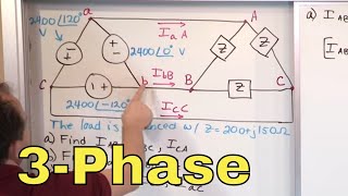 01  DeltaDelta 3Phase Circuit Problems Part 1 AC Circuit Analysis [upl. by Irtimd192]