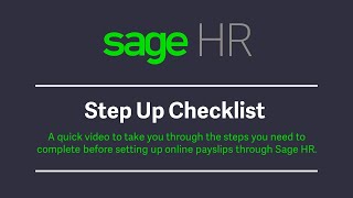 Sage HR  Online Payslips Setup Checklist [upl. by Airdnassac558]