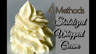 Stabilized Whipped Cream Easy Recipes  4 Methods  Whipped Cream Frosting [upl. by Otrebide930]