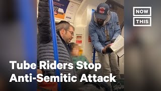 Man Attacking Jewish Family Stopped by London Tube Riders  NowThis [upl. by Airdni]