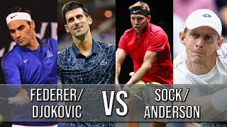 FedererDjokovic Vs SockAnderson  Laver Cup 2018 Highlights HD [upl. by Hsiekal]