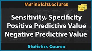 Sensitivity Specificity Positive and Negative Predictive Values  MarinStatsLectures [upl. by Oppen]