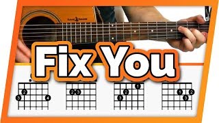 Fix You Guitar Tutorial Coldplay Easy Chords Guitar Lesson [upl. by Abrahams]