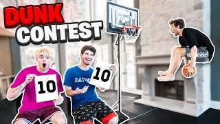 CRAZIEST INDOOR MINI HOOP DUNK CONTEST [upl. by Conlin149]