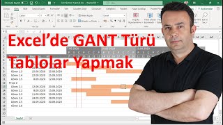 Excel Proje takibi için Gant şemaları oluşturmak 663video  Ömer BAĞCI [upl. by Genaro846]