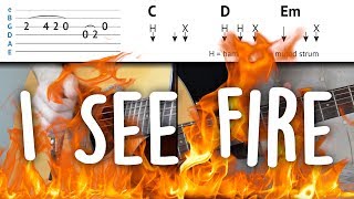 I See Fire  Easy Guitar Tutorial  Ed Sheeran  Easy To Understand amp stepbystep  How To Play [upl. by Hannazus]