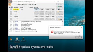 xampp httpd exe system error solve  code lander [upl. by Ahsetal]