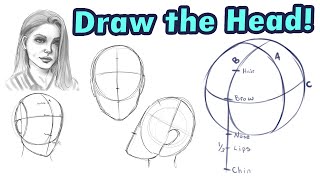 How to Draw a Head From Any Angle Loomis Method Tutorial for Female and Male Heads in Any Art Style [upl. by Grane]