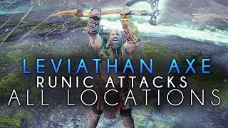 God Of War  All Leviathan Axe Runic Attack Location And Showcase Full Guide [upl. by Thorndike458]