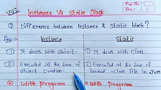 instance block Vs static block in Java  Learn Coding [upl. by Ancel]