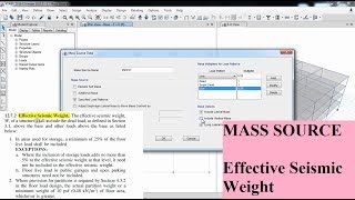 CSI ETABS  03  define Mass Source For Lateral analysis  Part 9 [upl. by Aneleh]