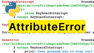 AttributeError  Python  Tutorial [upl. by Josler618]