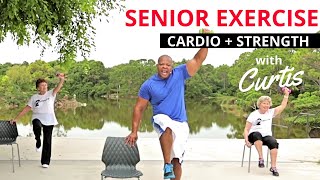 Senior fitness STRENGTH TRAINING  CARDIO CORE exercises for seniors  Balance workout for seniors [upl. by Gasparo]