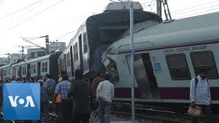 CCTV Footage Shows HeadOn Collision of Trains in India  VOANews [upl. by Hayidah336]