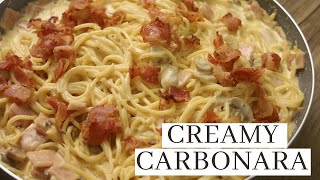 CREAMY CARBONARA PASTA RECIPE  Filipino Style Carbonara [upl. by Auqenwahs483]