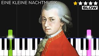 Mozart  Eine kleine Nachtmusik  SLOW EASY Piano Tutorial [upl. by Dacey]