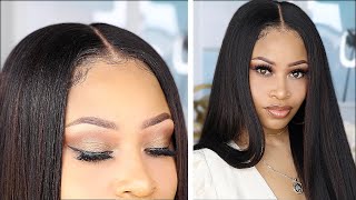 TRULY BEGINNER 5MIN LACE WIG INSTALL no glue [upl. by Procter233]