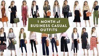 1 MONTH OF BUSINESS CASUAL OUTFIT IDEAS  Smart Casual Work Office Wear Lookbook Women  Miss Louie [upl. by Meeker]