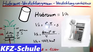 Hubraum  Verdichtungsraum Verdichtungsverhältnis [upl. by Kaazi]