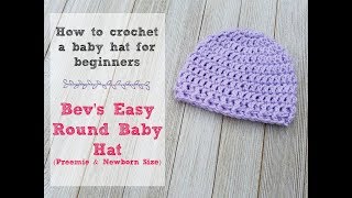 How to Crochet an EASY newborn or preemie hat [upl. by Berenice537]