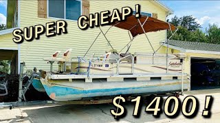 I Bought the CHEAPEST Running Pontoon Boat I Could Find LETS RESTORE IT Episode 1 [upl. by Sidoney532]