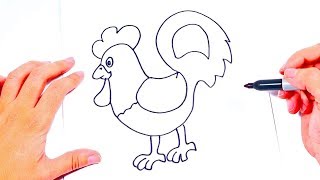 How to draw a Hen  Easy drawings for Kids [upl. by Allemrac208]