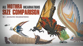 All MOTHRA Reincarnations  ANIMATED SIZE TITAN COMPARISON [upl. by Naryk213]