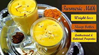 Haldi Doodh  Turmeric Milk Golden Milk with many of its benefits by Yummy Quick Recipes [upl. by Phelia]