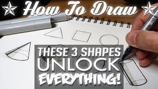 HOW TO DRAW  Basic Shapes UNLOCK EVERYTHING [upl. by Sivia717]